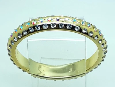 Pulsera brazalete vintage oro redondo acrílico plástico transparente y ab estrás moda Foto 1 de 4