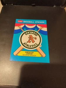 1989 Fleer #NNO Oakland Athletics Team Stickers - Picture 1 of 2