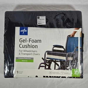 Medline Gel-Foam Wheelchair Transport Chair Cushion 3" Pressure Reduction - Picture 1 of 3