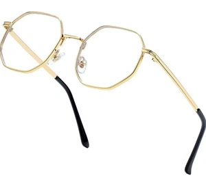 JOVAKIT Occhiali Blocco Luce Blu Poligono Ottagonale Quadrato Metallo - Foto 1 di 4