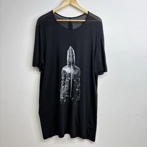 Rick Owens Drkshdw Tshirt Gimp Level Tee Mask Graphic Print Mens Top Black Edfu - Picture 1 of 23