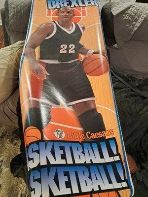 Clyde Drexler 1996 Little Ceasars Pizza Poster 75x26 - Image 1 of 2