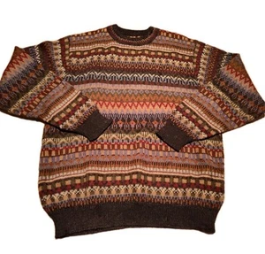 Waliki Sweater Mens Colorful Aztec Southwest 100% Alpaca Hair Wool Pullover READ - Picture 1 of 15