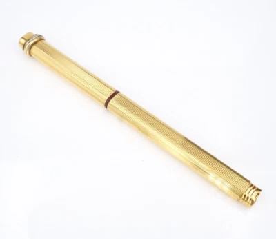 Bolígrafo Must de Cartier Trinity Vendome placa dorada rayas vintage M1981 Foto 1 de 4