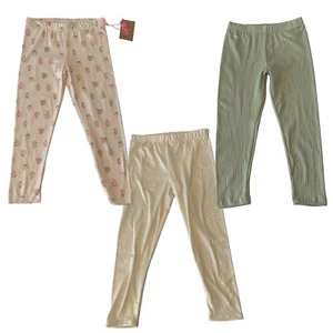 SET 3 leggings Young Hearts BAMBINE con scrunchie capelli FIORI/SCINTILLANTI/PLAIN taglia 6 - Foto 1 di 7
