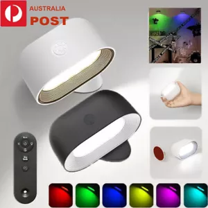 USB Rechargeable Battery LED RGB Wall Light Sconce Dimmable Touch Reading Light - Picture 1 of 19