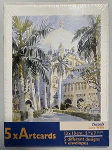 5 Greeting / Art Cards + envelopes, different designs by Lucy Willis 5" x 7" - Picture 1 of 10