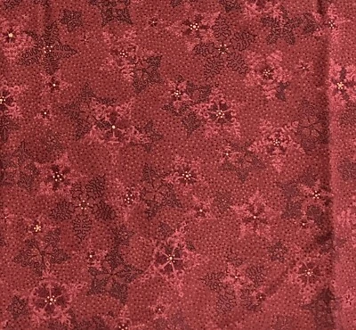 Benartex Christmas Nancy Halvorsen - Star Of Wonder- Red Snowflake - 2 1/3 Yards - Image 1 of 4