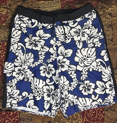 Joe Boxer-Hawaiian Floral Print Board Shorts/Swim Trunks         Men’s Size (M) - Image 1 of 3
