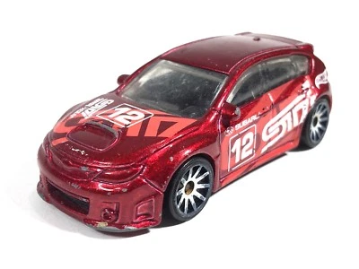 Hot Wheels HW Subaru WRX STI #12 Race Car Red Pink Malaysia 2012 Model Toy - Image 1 of 4