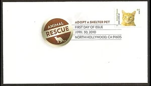 US 4460 Adopt a Shelter Pet Orange tabby cat DCP FDC 2010 - Picture 1 of 1