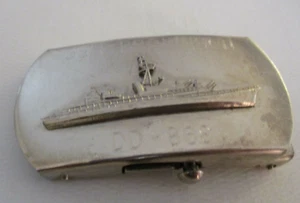 Marina de los Estados Unidos USS Brownson DD-868 Hebilla de Cinturón Color Plateado Era de Vietnam Japón - Imagen 1 de 3