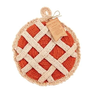 Soporte para olla para hornear horno Mud Pie Home Crochet Crisscriss Pumpkin Pie - Imagen 1 de 1