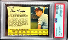 1962 Jell-o (Jello) card #30 Ron Hansen Baltimore Orioles PSA Auth