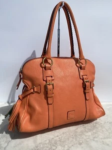 Dooney & Bourke Salmon Florentine Leather Domed Buckle Satchel - Picture 1 of 21