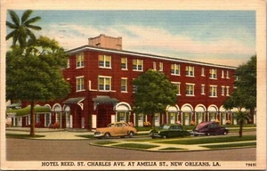 Hotel Reed St. Charles Ave. New Orleans Louisiana Leinen Postkarte - Bild 1 von 2