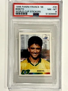 1998 Panini France 98 Bebeto World Cup Sticker #30 PSA 8 Brazil - Bild 1 von 2