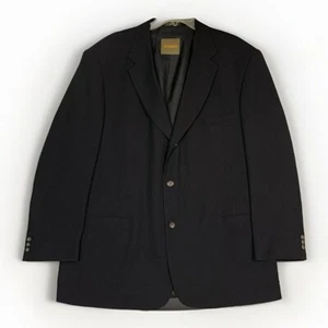 J. Ferrar Blazer Coat 100% Wool Mens 48R Black 3 Button Fully Lined Sports - Picture 1 of 10
