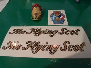 Vintage FLYING SCOT decals AND METAL HEAD BADGE! Full set, beautiful art & paint - Picture 1 of 3