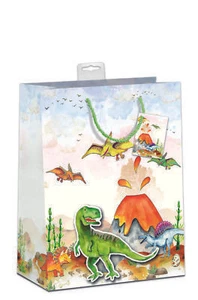 Kindergeburtstag 6 Geschenktaschen, Bundle Large / A4-Format Dinosaurier, Vulkan - Bild 1 von 1