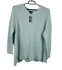 Lane Bryant Scalloped Hem Crew Sweater Women's 18/20 Blue Soft New - Picture 1 of 11
