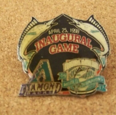 1998 Arizona Diamondbacks Florida Marlins pin Inaugural Game World Champs c40467 - Image 1 of 4