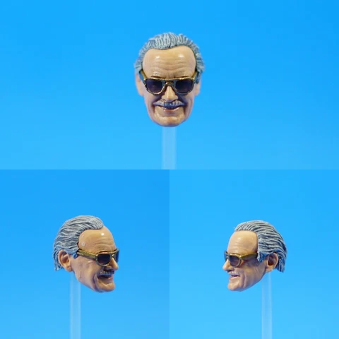 Marvel Legends Stan Lee Male Head Sculpt Custom Fodder 6” 1/12 Scale Cover