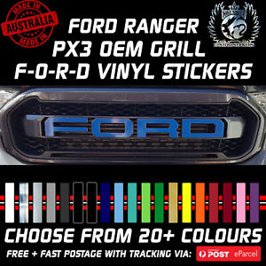 Ford Ranger -Not RAPTOR- Grill F-O-R-D VINYL STICKERS for original PX3 Grill 