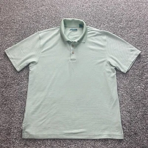 Cubavera Polo Shirt Mens Large Green White Stripe Pineapple Golf Preppy Casual - Picture 1 of 11