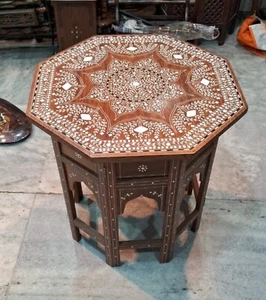 Antique Handmade Indian  Inlaid Table Side Table - Picture 1 of 2