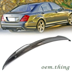 Carbon Fit FOR Mercedes Benz W221 S-Class Sedan V Style Trunk Spoiler S550 07-13 - Picture 1 of 5