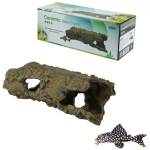 Ceramic Tree Cave Hiding Shelter Home For Pleco Shrimp Catfish Breeding Moss - Picture 1 of 3