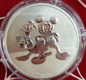 2023 Niue Disney MICKEY MOUSE & DONALD DUCK🦆 1 Oz Silver Coin $2🔥 15K Rare🐁💰 - Picture 1 of 4