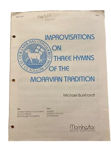 IMPROVISATIONS ON 3 HYMNS OF THE MORAVIAN TRADITION Sheet Music~Burkhardt~Organ - Picture 1 of 3