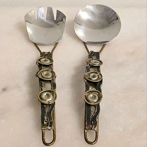 Tenedor y cuchara decorativos para colgar en la pared personalizados mixtos de metal para ensaladas cubiertos - Imagen 1 de 8