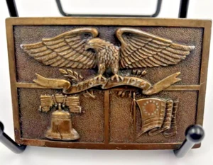 Vintage 1976 Bicentennial Eagle, Flag, Liberty Bell Belt Buckle by GSOAH - Picture 1 of 6
