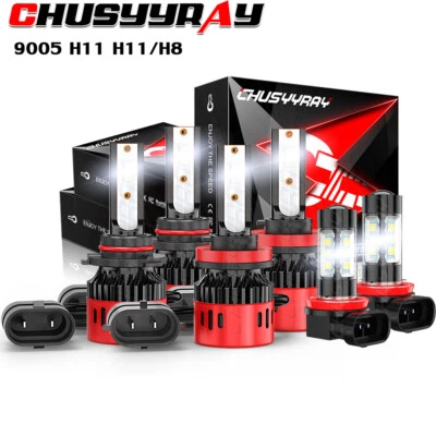 Combo de faros LED altos/bajos + bombillas antiniebla 6000K para Honda Ridgeline 2017-2020 Foto 1 de 4