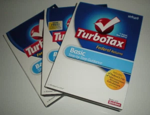 Turbotax Basic 2007, 2008 & 2009 lot. Federal. New. - Afbeelding 1 van 1