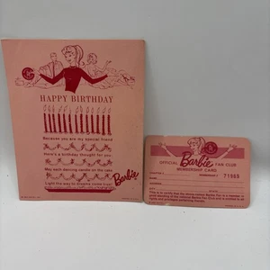 Tarjeta de membresía y tarjeta de cumpleaños Barbie 1963 vintage - Imagen 1 de 8