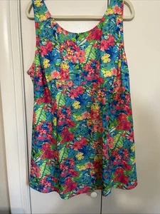 Serengeti Women PlsSz 24W 1-Piece Swimsuit  Swimwear Swimdress Bright Floral NWT - Picture 1 of 11