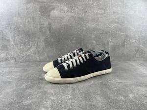Prada Vintage Linea Rossa Black Suede Low Top Sneakers Size 6 Made in Vietnam - Picture 1 of 10