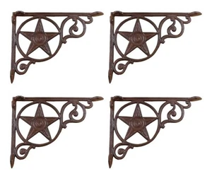 4 Cast Iron Antique Star Brackets Garden Braces Shelf Bracket Rustic Vintage ... - Picture 1 of 4