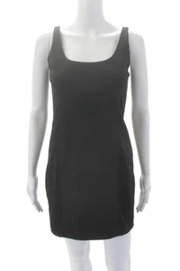 Halston Heritage Womens Darted Round Neck Sleeveless Sheath Dress Black Size L - Picture 1 of 7