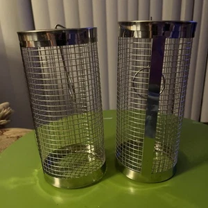 2 neue BBQ Rollgrillkörbe, Edelstahl Grillkäfig, rund BBQ Grillgitter 8x4 - Bild 1 von 6