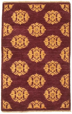 Traditional Hand-knotted Wool Oriental Carpet 3'1" x 5'1" Area Rug - Image 1 of 4