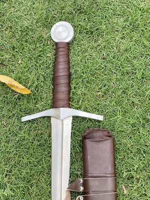 Hand Forged Viking Style Sword with Scabbard | Carbon Steel Medieval Decor - Image 1 of 3