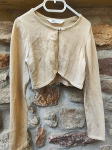 🌺 H&M  festlicher Mädchen Bolero gold Glitzer Gr.134 140 - Bild 1 von 3