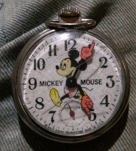 Bradley (Westclox) Mickey Mouse pocket watch.. For Parts - Picture 1 of 2