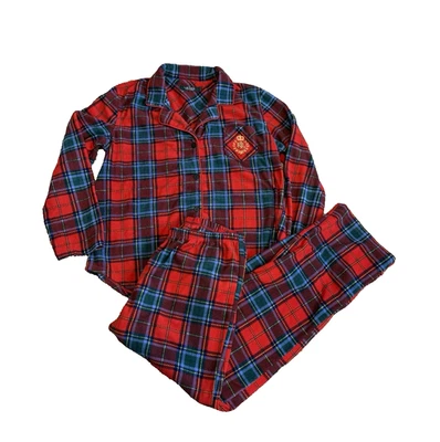 Lauren Ralph Lauren Women’s Red Blue Plaid Fleece Pajama Set Medium Winter Cozy - Image 1 of 4