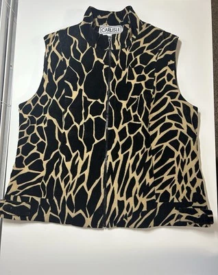 Chaleco de Colección Carlisle Para Mujer con Cremallera EE. UU. 12 Boho Animal Print Pieza Distintiva Foto 1 de 4
